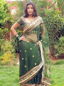 Madhurima Hot Navel Exposing In Transparent Green Saree Actress Album