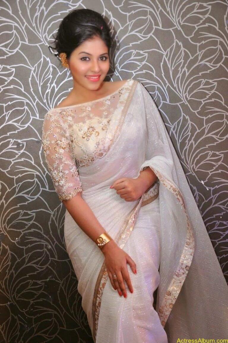 Anjali sexy in Sheer White Saree - Actress Album