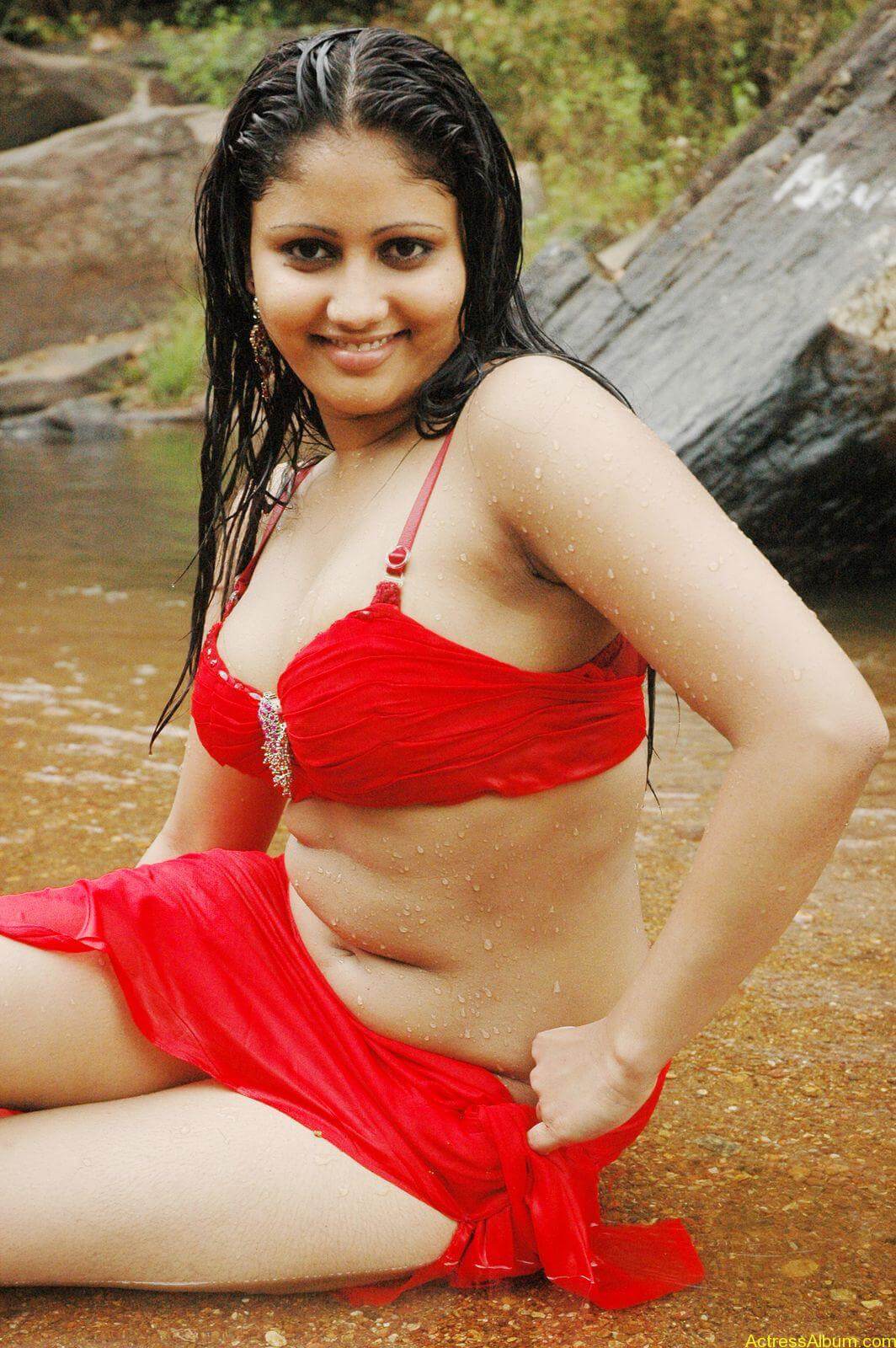 Hot Amruthavali Exposing In Red Bikini - Actress Album-3391