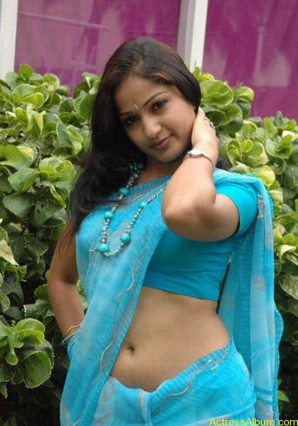 madhavi latha spicy blue saree exposing hot navel