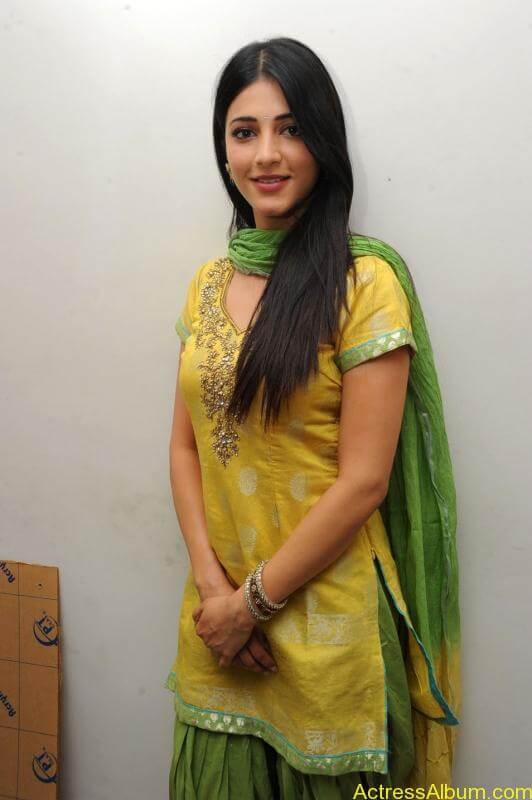 Shruti Haasan Hot In Yellow Chudidar Dress Actress Album