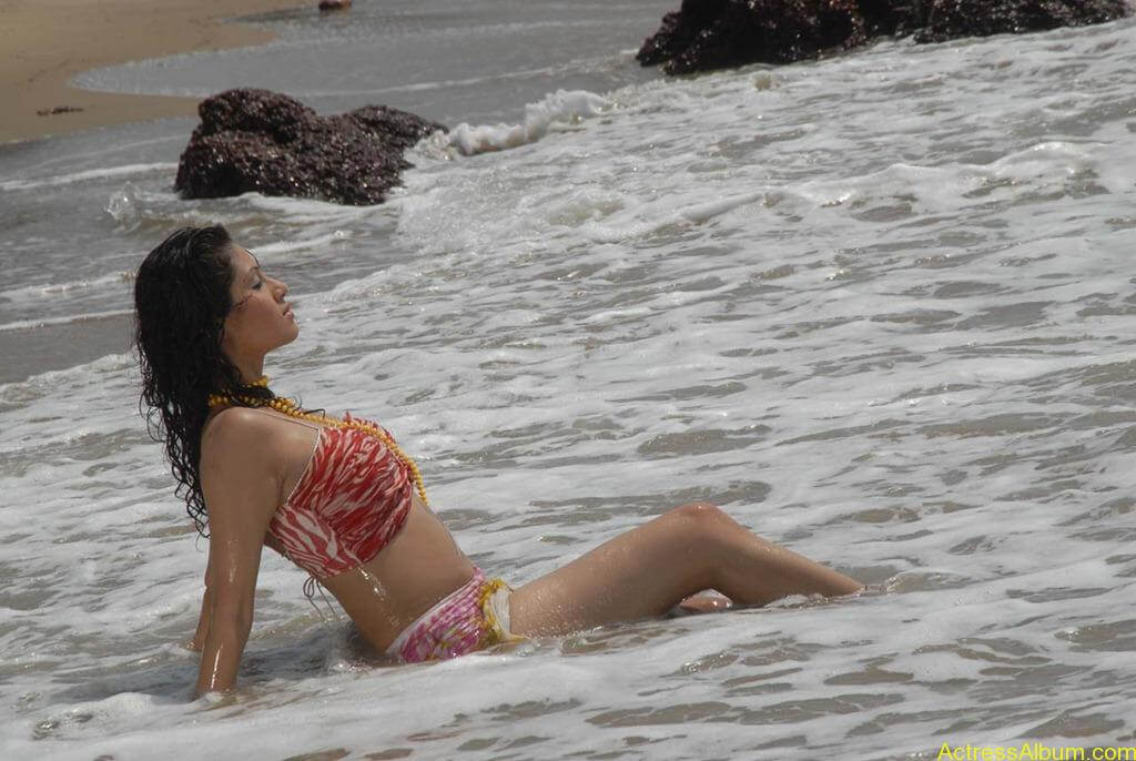 Actress SADA hot swimsuit pics at beach 2