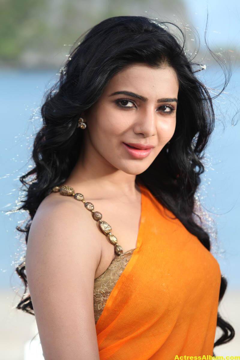 Samantha Spicy In Orange Saree - Actress Album