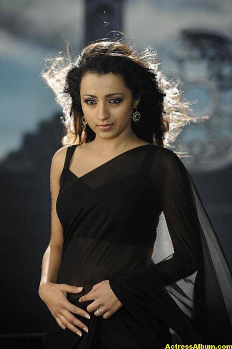 Actress Trisha Latest Hot Stills in Black Saree - Actress Album