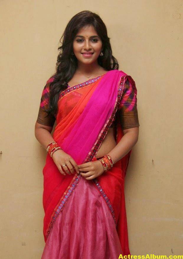 Photos Of Anjali In Red Half Saree - Actress Album