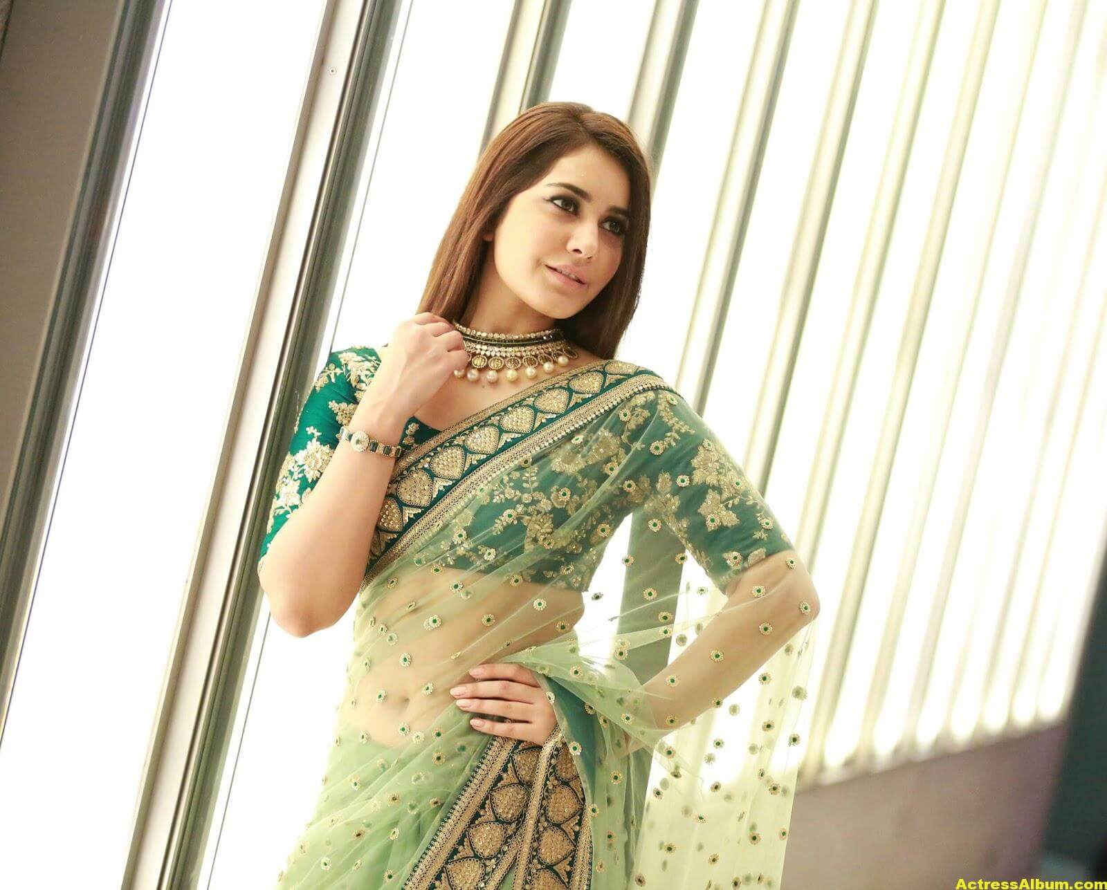 Rashi Khanna Spicy Photos In Green Saree 2 Actress Album 
