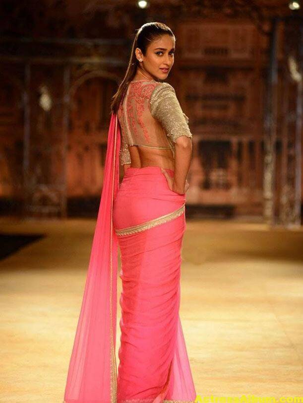 Actress Ileana Hot Navel Show Photos In Pink Saree