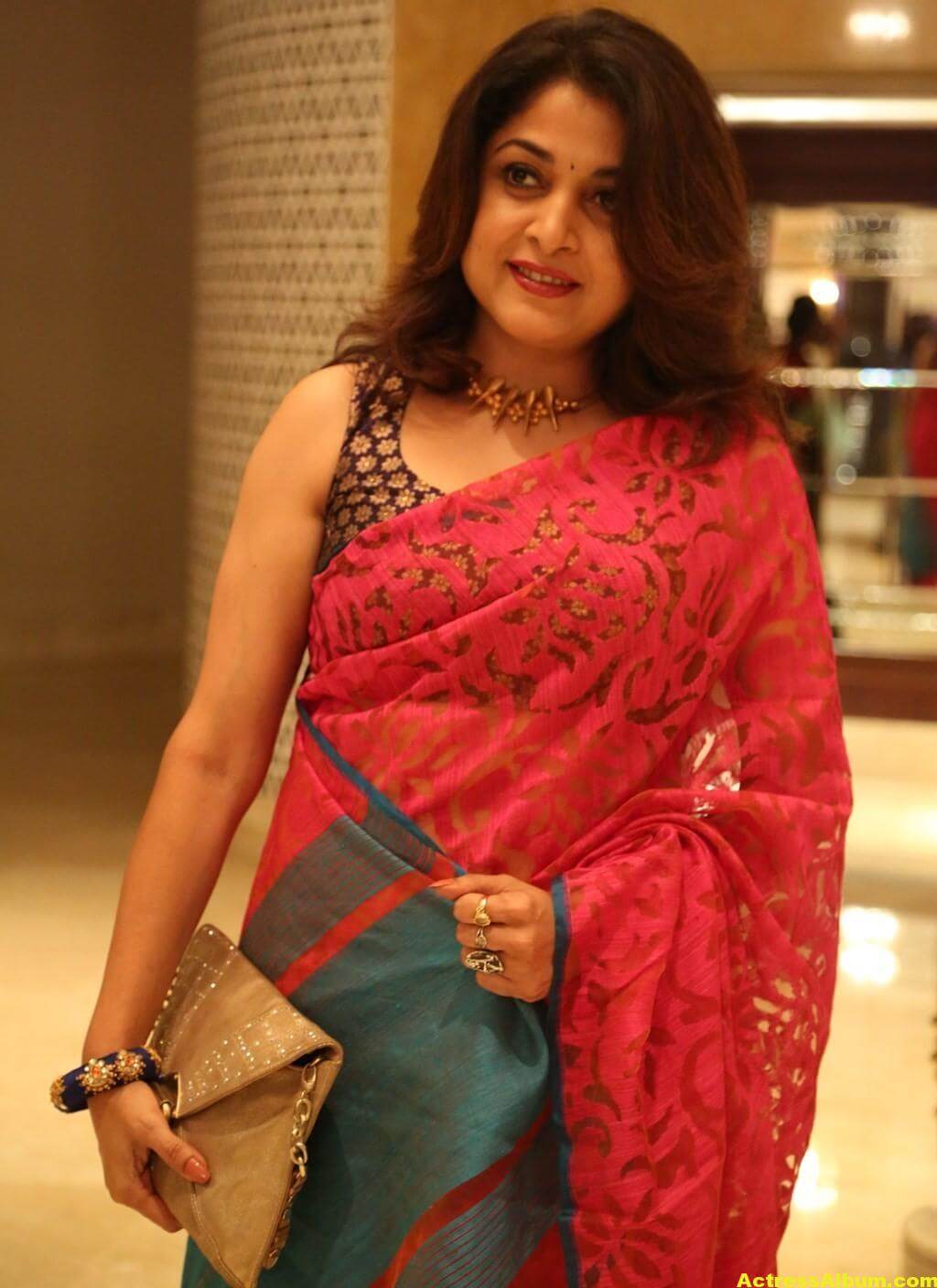 Actress Ramya Krishna Photos In Red Saree 1