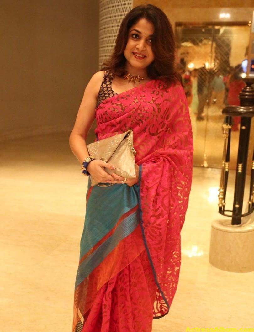 Actress Ramya Krishna Photos In Red Saree 2