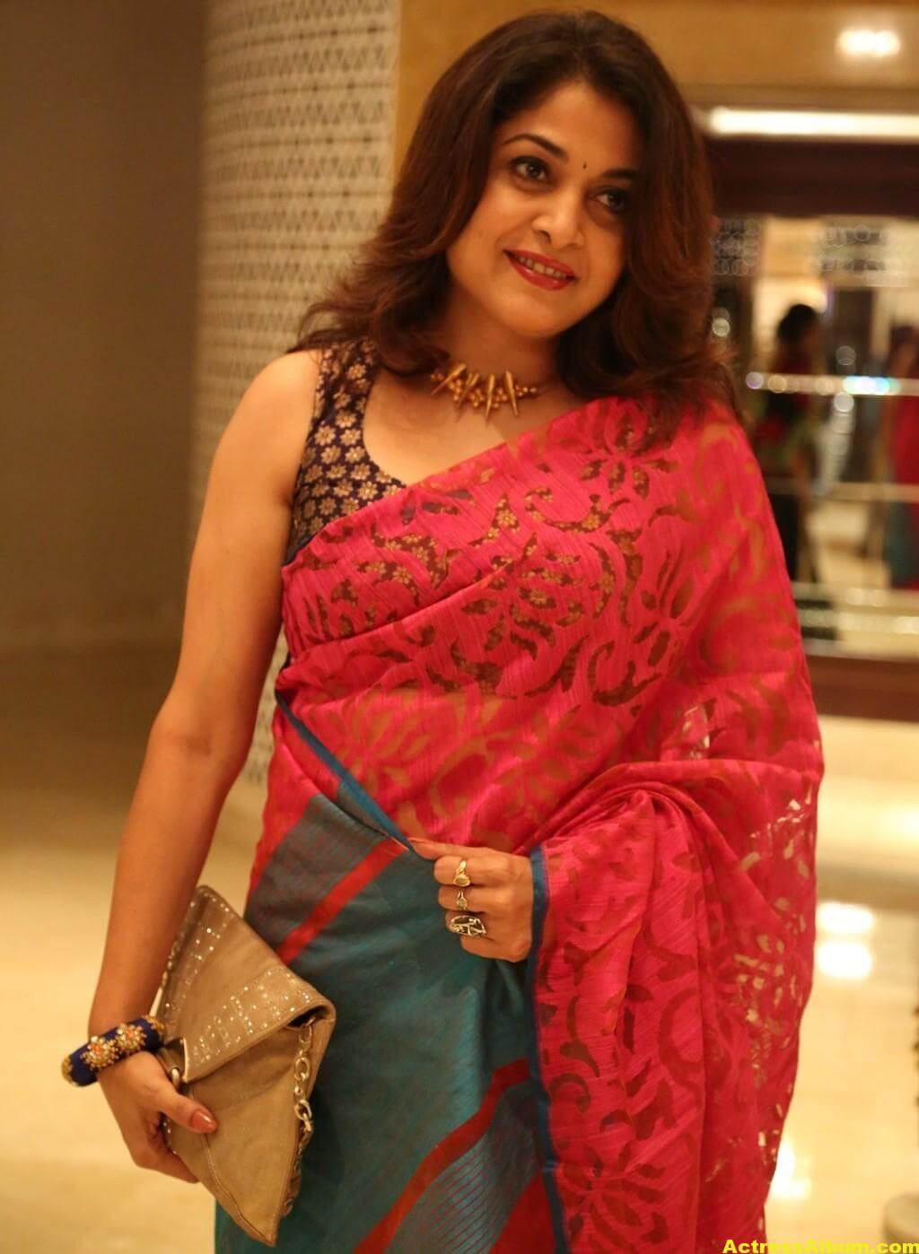 Actress Ramya Krishna Photos In Red Saree 3