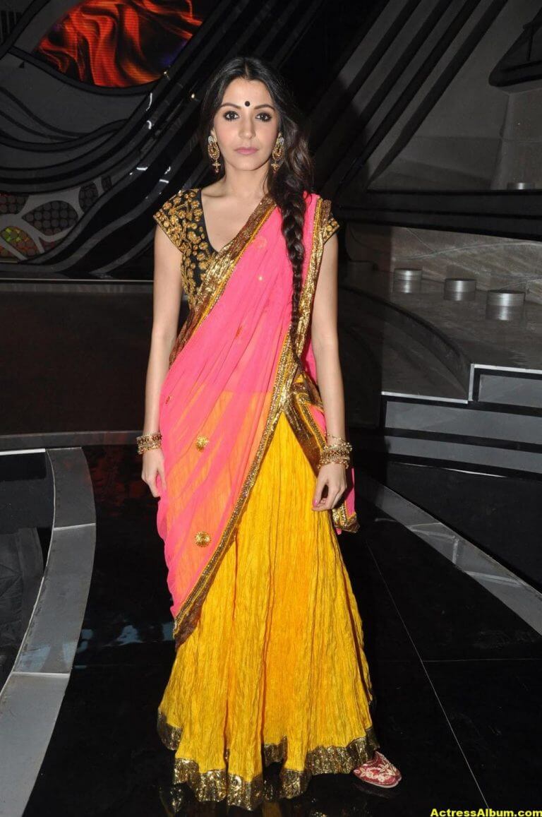 Anushka Sharma Hot Pics In Yellow Half Saree - Actress Album