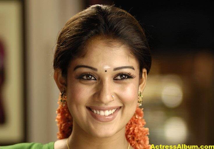 Nayantara Gorgeous Face Close Up Stills In Green Saree 4