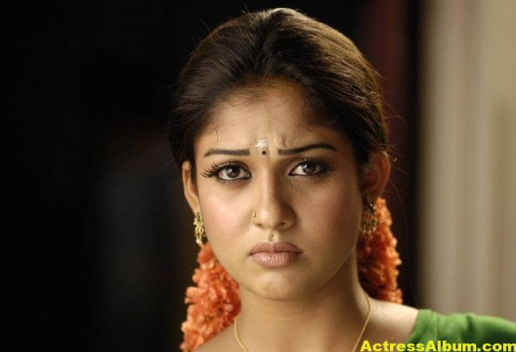 Nayantara Gorgeous Face Close Up Stills In Green Saree 7