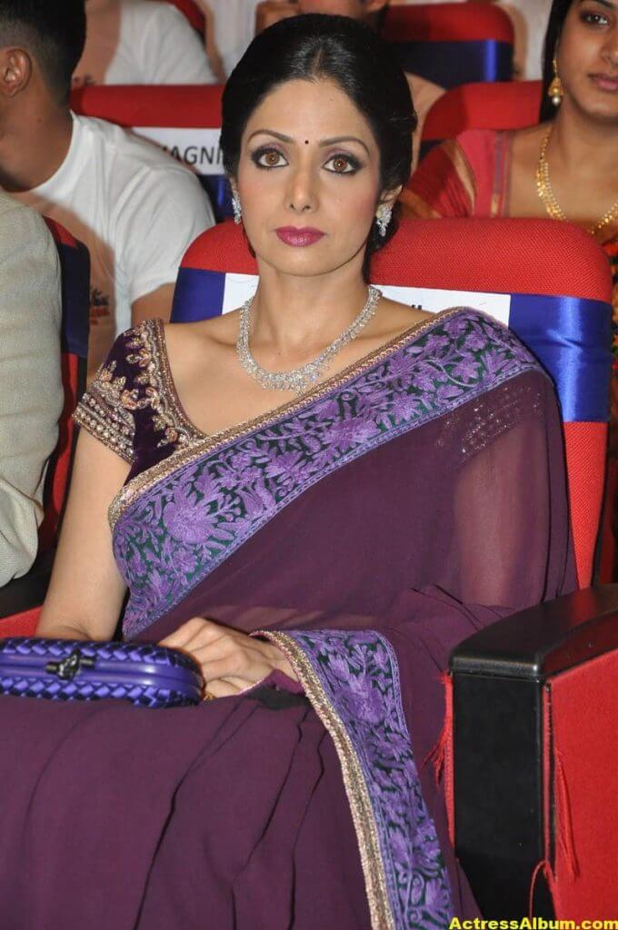Sri Devi Latest Cute Stills In Colorful Maroon Saree Actress Album