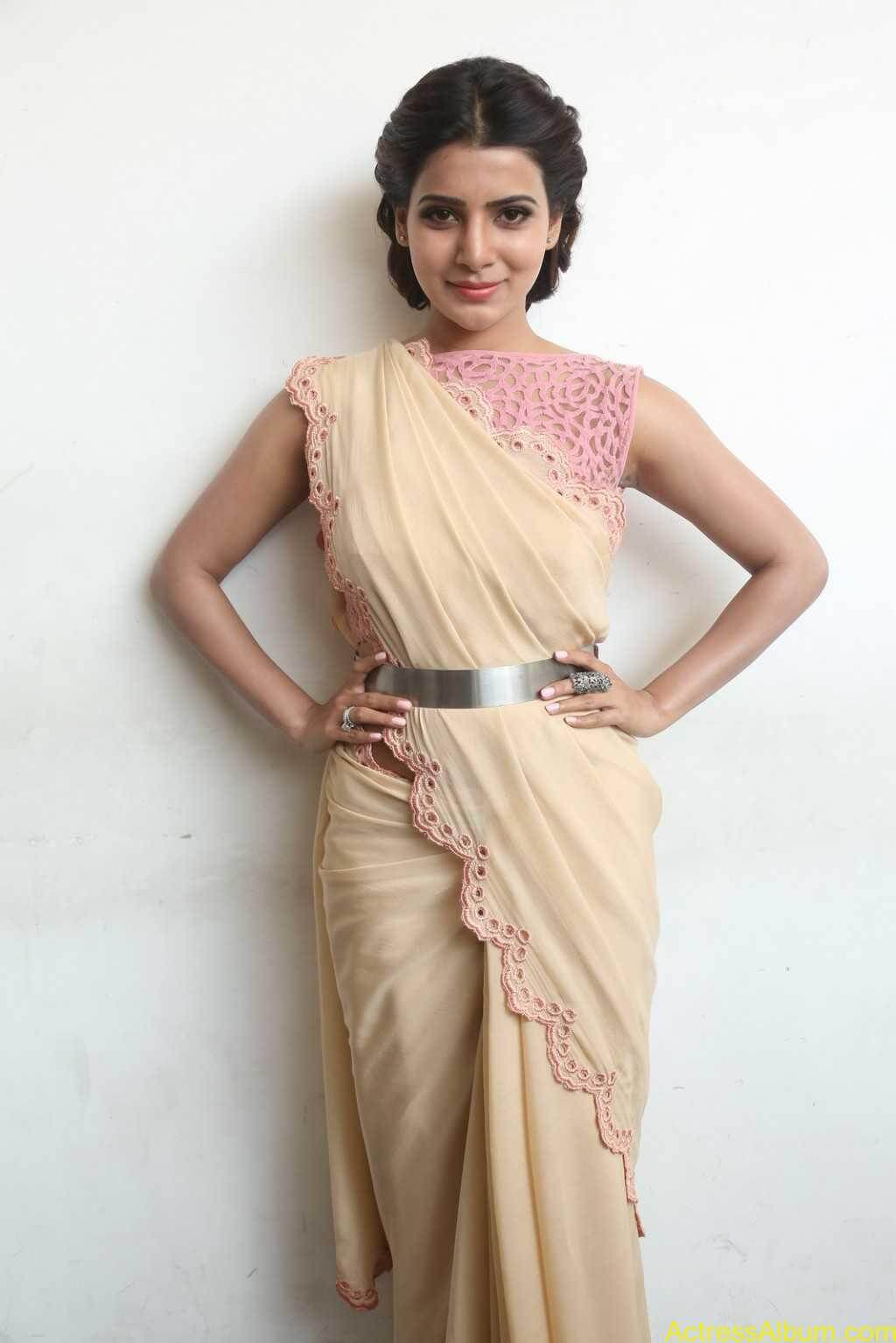 Samantha Designer Pink Saree Stills - Actress Album