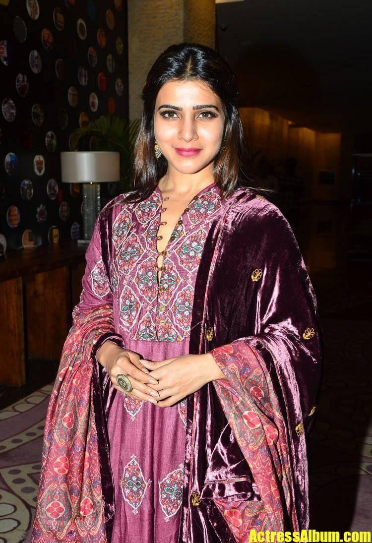 Samantha latest Images In Maroon Dress 