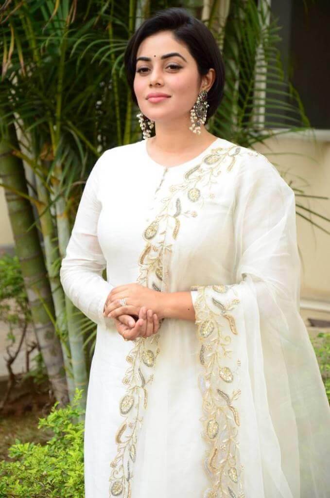 Actress Poorna New Stills In White Churidar