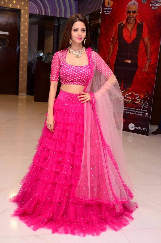 Latest Photos Of Actress Vedhika In Pink Dress