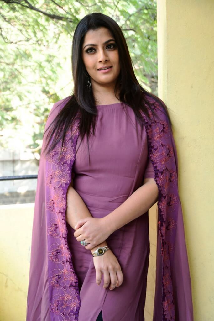 Varalakshmi Sarath Kumar In Violet Dress