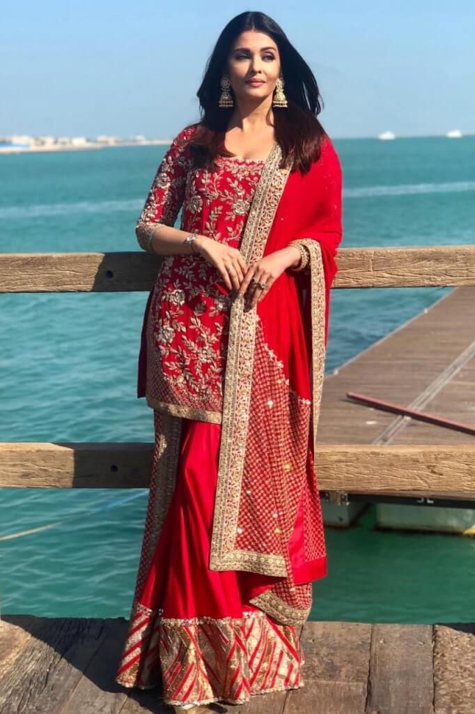 Aishwarya Rai Qatar Photoshoot Pics In Red Dress