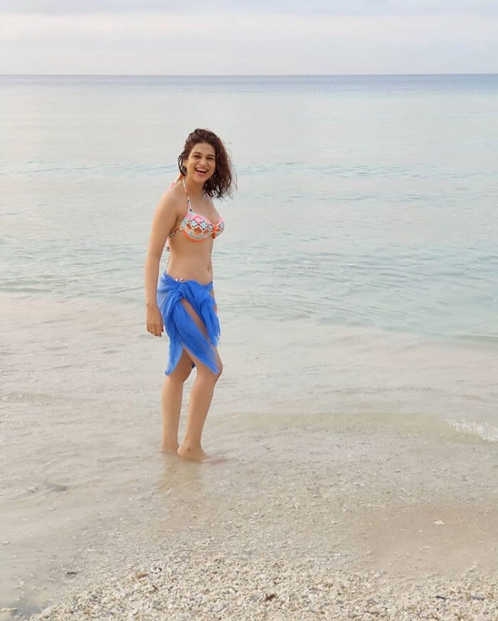 Shraddha Das Bikini Stills At Beach 