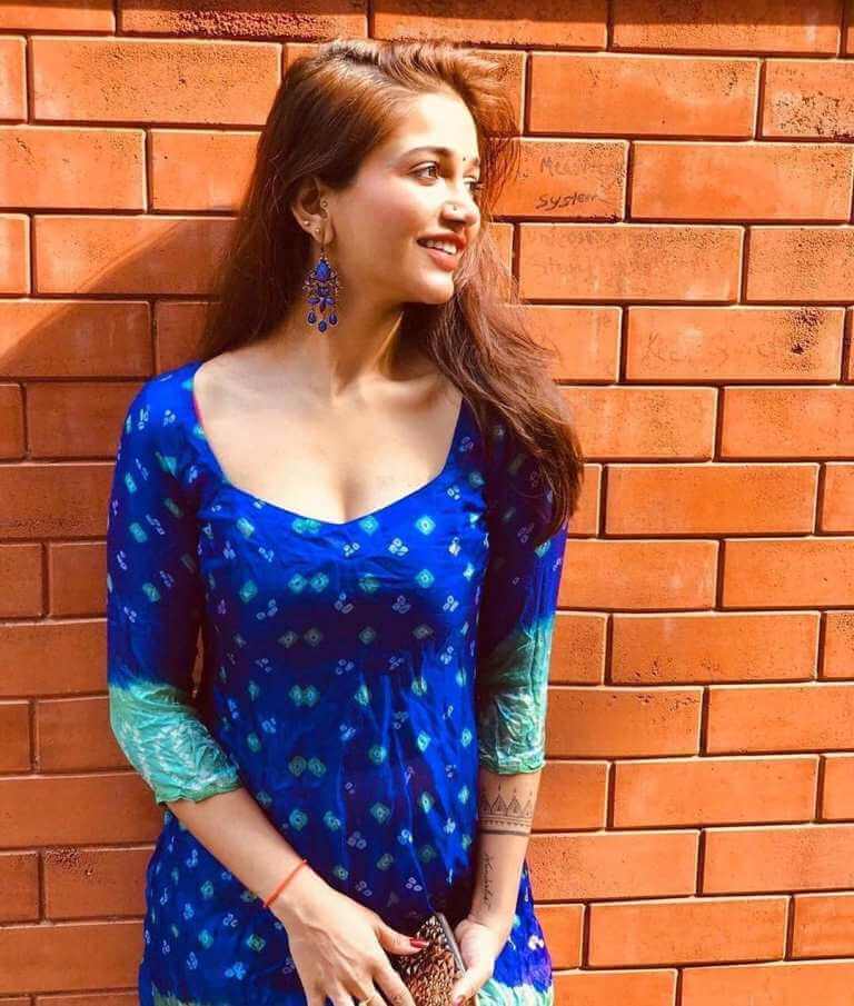 Actress Anaika Soti Recent Stills In Blue Churidar