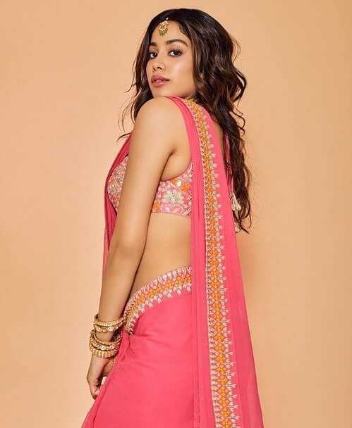 Janhvi Kapoor In Pink Saree