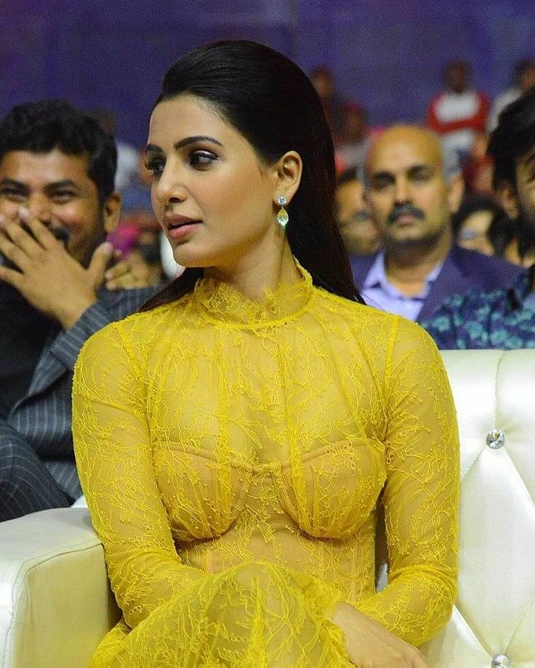 Samantha At Zee Cinema Awards In Yellow Dress