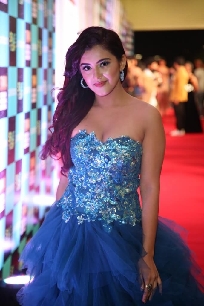 Malavika Sharma In Blue Gown At SIIMA Awards