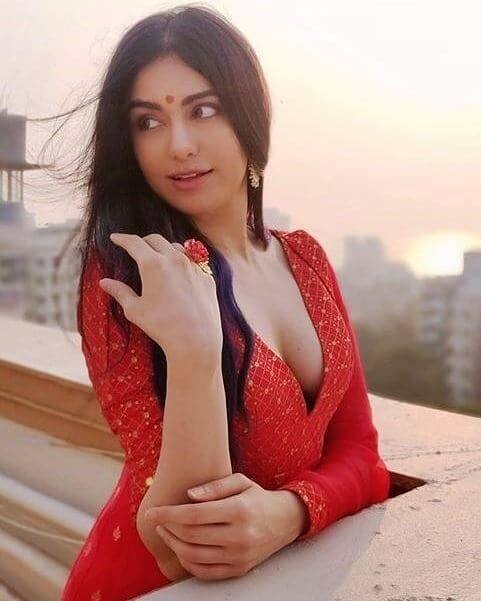 Adah Sharma Hot Poses In Red Dress