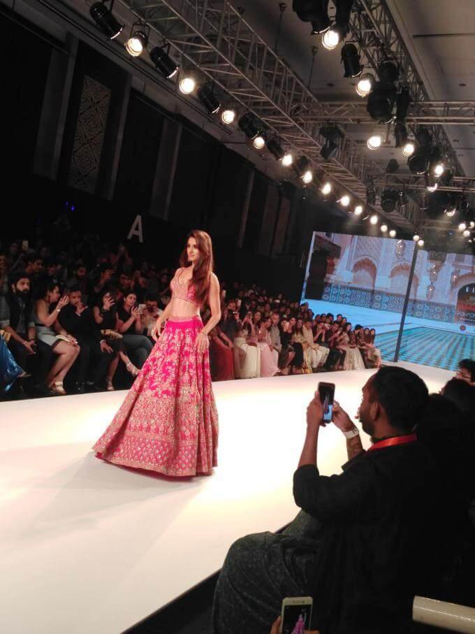 Disha Patani In Red Lehenga At Bombay Times Fashion Show