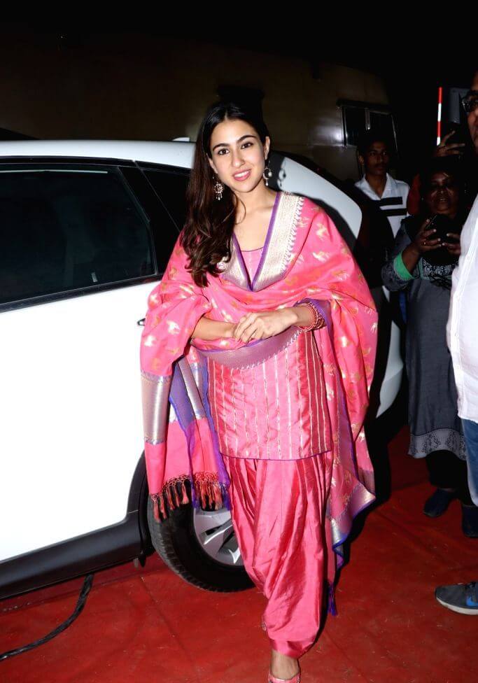 Sara Ali Khan In Pink Churidar