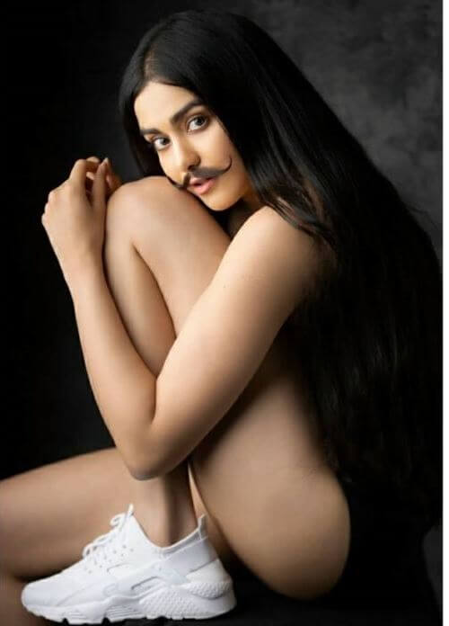 Adah Sharma Recent Photos With Moustache
