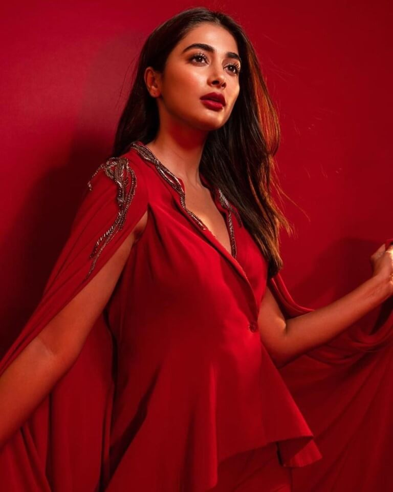 Pooja Hegde In Red Dress