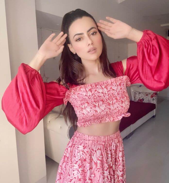 Sana Khan Recent Pics In Red Dress