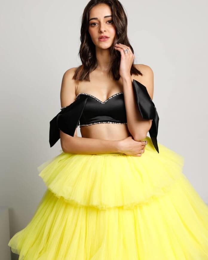Ananya Panday In Yellow Gown 