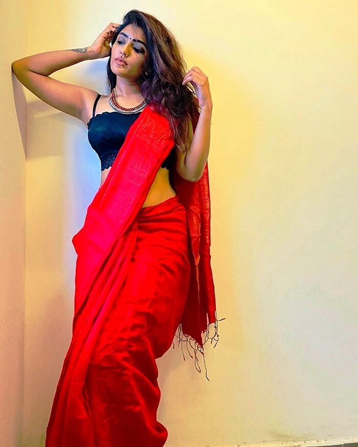 Eesha Rebba In Red Saree 