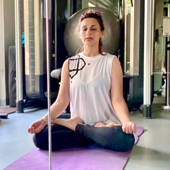Sonali Bendre Doing Yoga 