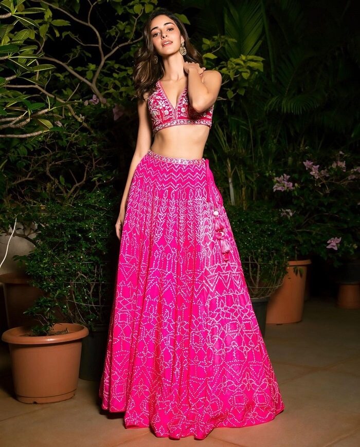 Ananya Panday In Pink Lehenga 