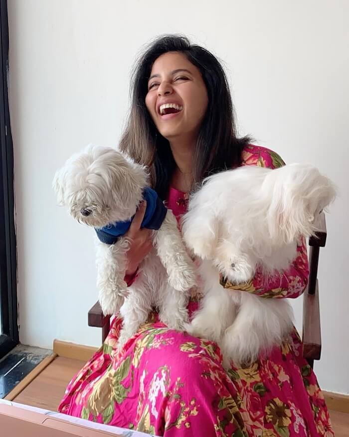 Vakeel Saab Actress Anjali Cute Pics With Pet Dogs