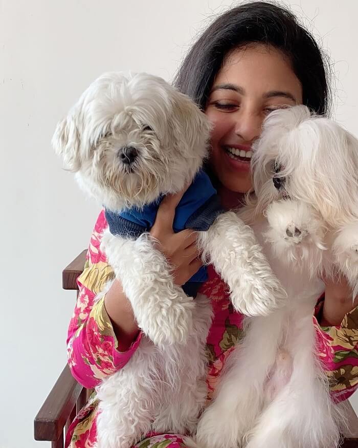 Anjali With Pet Dogs