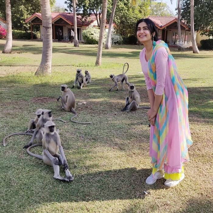 Adah Sharma With Monkeys